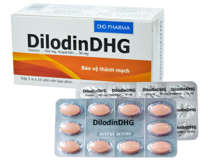 Thuốc điều trị trĩ, giãn tĩnh mạch DilodinDHG- Hộp 5 vỉ x 10 viên