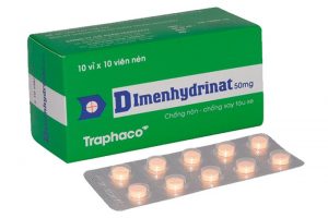 Thuốc chống nôn, say tàu xe Dimenhydrinat 50mg Trapharco 100 viên