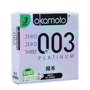 Bao cao su siêu mỏng Okamoto 0.03 Platinum 3 cái