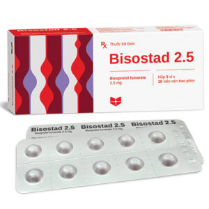 Thuốc điều trị tăng huyết áp, đau thắt ngực Bisostad 5mg 30 viên