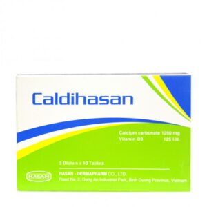 Thuốc bổ sung calci Caldihasan (3 vỉ x 10 viên/hộp)