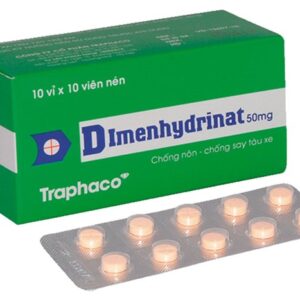 Thuốc chống nôn, say tàu xe Dimenhydrinat 50mg Trapharco 100 viên