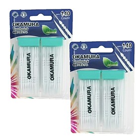 Tăm nhựa Okamura dạng hộp (2 hộp 140c/Vỉ nhựa)