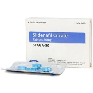 Thuốc rối loạn cương dương Staga - 50 Sildenafil Citrate 50Mg 1X4